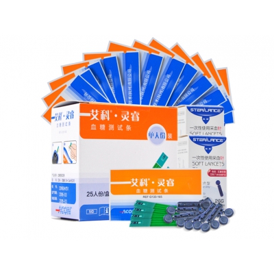 樂(lè )康醫療器械-浙江艾科血糖測試條艾科.靈睿 25人份/盒