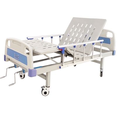 樂(lè )康醫療器械-河思源ABS床頭鋁合金護欄沖孔雙搖床（移動(dòng)式）